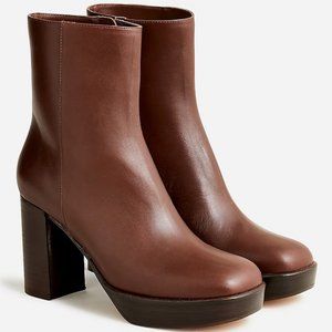 J. Crew Platform stacked-heel boots in leather